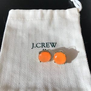 J Crew bright orange gum drop earrings